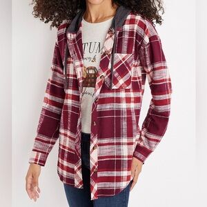 Maurice’s Women’s Hooded Button Down Flannel